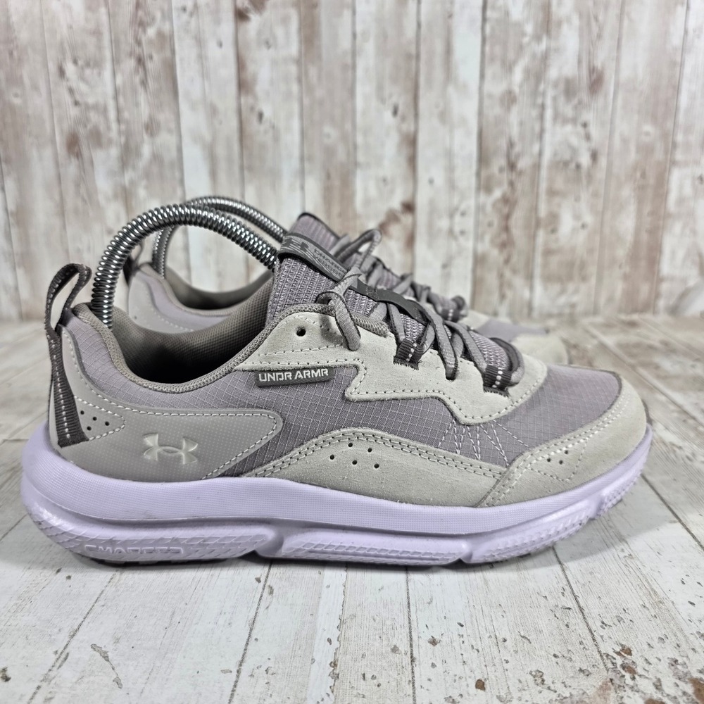 Under Armour Charged Assert 9 Womens Grey Lavender Running Shoes 3027180-102 8